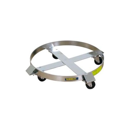 Wesco Wesco Stainless Steel Drum Dolly 85 Gallon Zinc Rigs Hard Rubber 240198